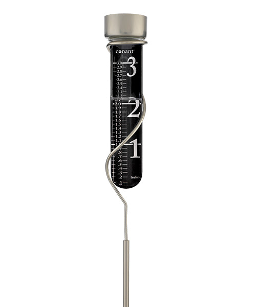 Weather Scientific Conant Collections Décor Grande View Rain Gauge ("High Contrast Black" in Satin Nickel) Conant Collections 