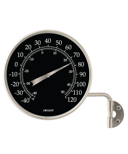 Weather Scientific Conant Collections Décor High Contrast Black 4" Dial Thermometer (Satin Nickel) Conant Collections 