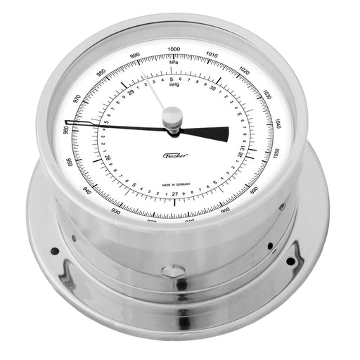 Weather Scientific Fischer 103 | Precision aneroid barometer White Face Chrome case, mmHg unit available
