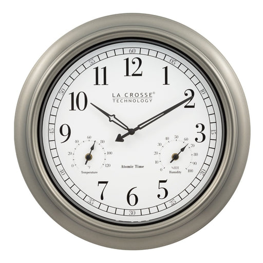 Weather Scientific La Crosse Technology 404-1946 18 in. Indoor/Outdoor Atomic Classic Wall Clock LaCrosse Technology 