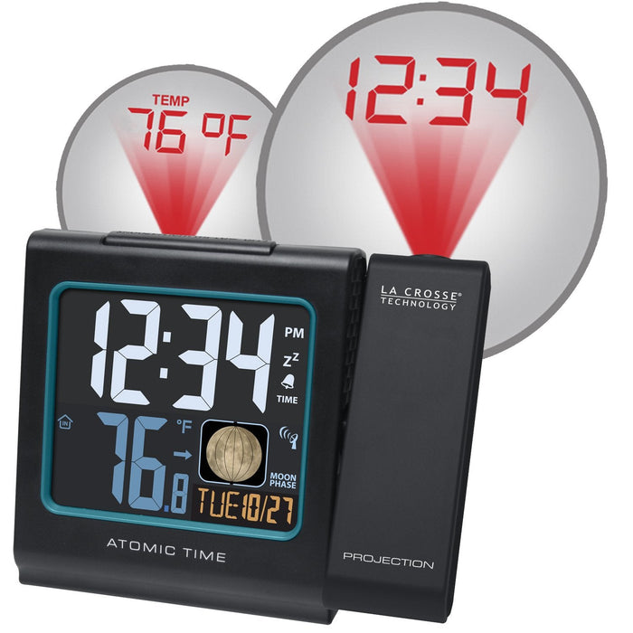 Weather Scientific LaCrosse Technology 616-146AV3 Atomic Projection Alarm Clock with Indoor Temp and Moon Phase LaCrosse Technology 