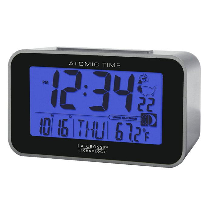 Weather Scientific LaCrosse Technology 617-1270 Atomic Alarm Clock back-lit profiel