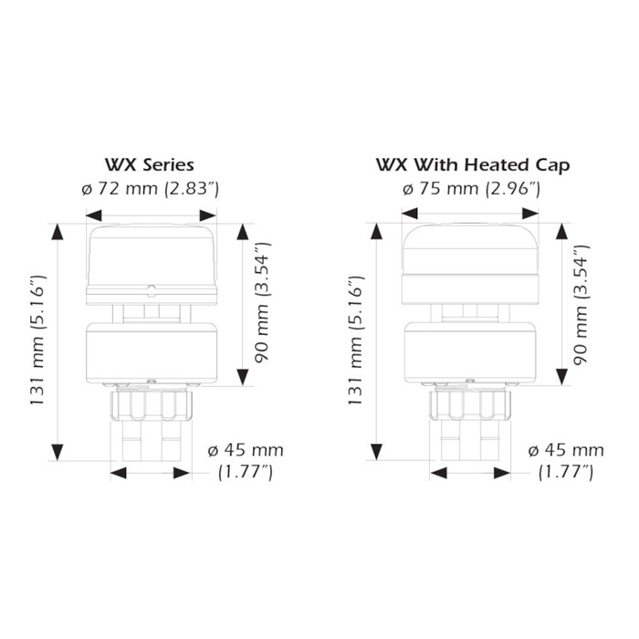Weather Scientific Airmar 10WX NMEA 0183 / 2000® WeatherStation® - (No Relative Humidity) dimensions
