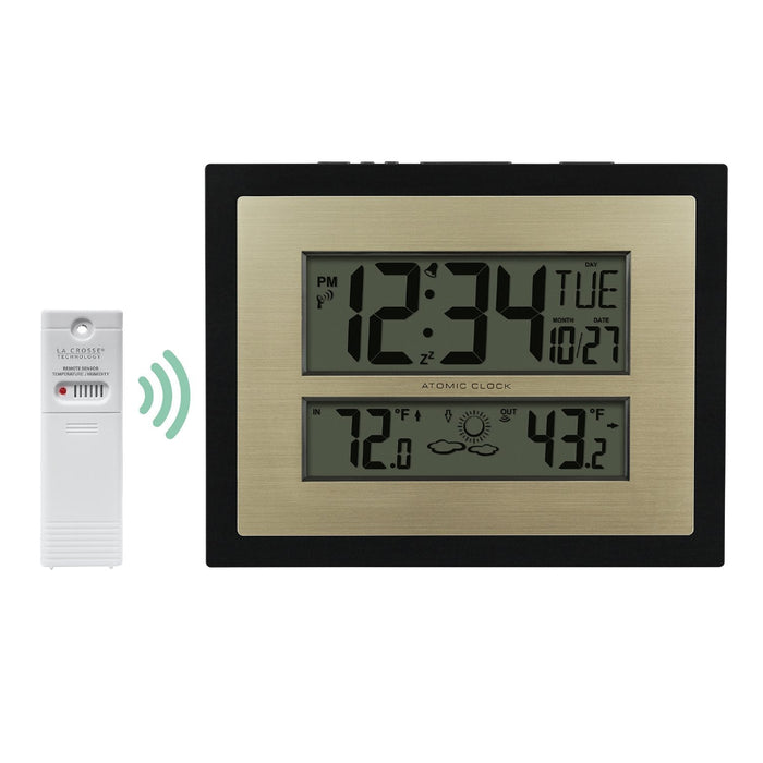 Weather Scientific LaCrosse Technology W85746V2-BHG Atomic Digital Wall Clock w/ outdoor sensor