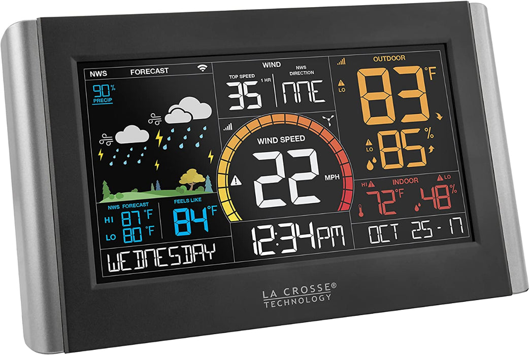 Weather Scientific La Crosse Technology V21-WTHV3 Complete Personal Wireless Remote Monitoring Weather Station w/ Humidity Sensor Color LCD monitor