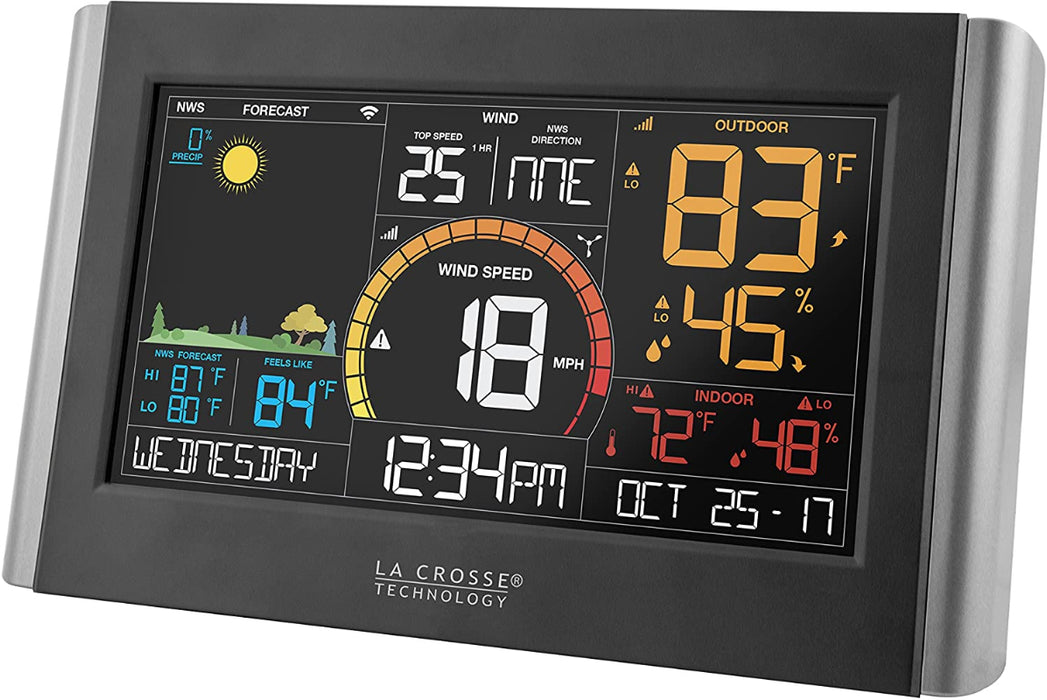 Weather Scientific La Crosse Technology V21-WTHV3 Complete Personal Wireless Remote Monitoring Weather Station w/ Humidity Sensor monitor close-up