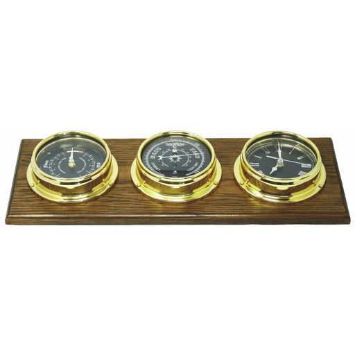 Weather Scientific Tabic Clocks Prestige Brass Tide Clock, Barometer Roman Clock with Jet Black Dial main profile