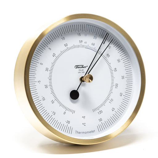 Weather Scientific The Fischer Thermometer 1608T brass case white dial