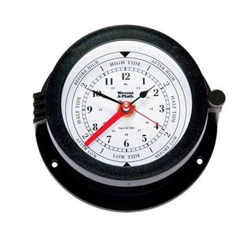 Weather Scientific Weems & Plath Bluewater Quartz Time & Tide Clock 150300 black case white face profile