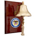 Weather Scientific Weems & Plath U.S. Navy 6" Brass Bell on 9x12" High Gloss Mahogany Plaque - #8 Emblem Weems & Plath 