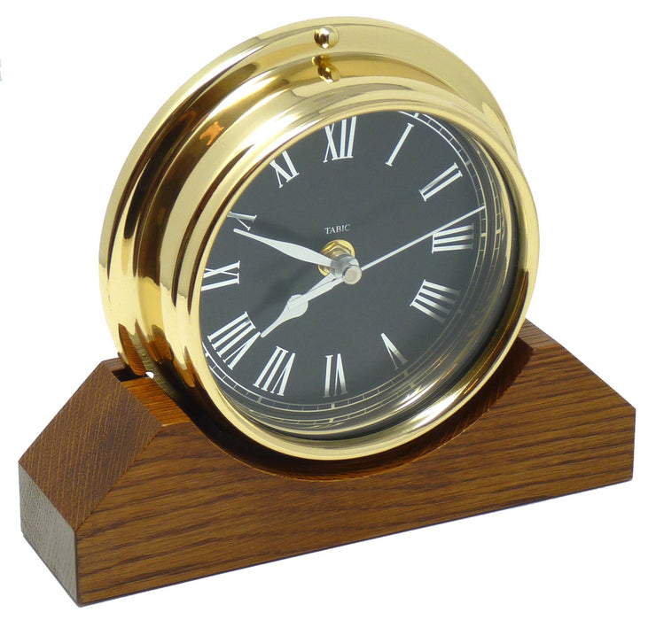 Weather Scientific Tabic Clocks Handmade Solid Brass Roman Clock Mounted on an English Oak Mantel/Display Mount Tabic Clocks 