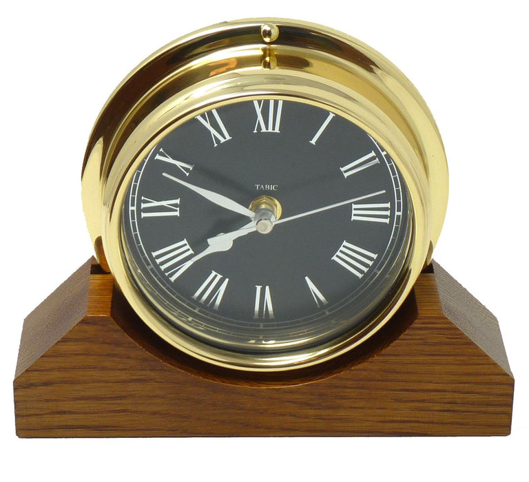 Weather Scientific Tabic Clocks Handmade Solid Brass Roman Clock Mounted on an English Oak Mantel/Display Mount Tabic Clocks 