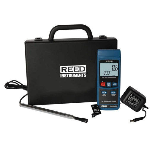 Weather Scientific REED R4500SD-KIT Data Logging Hot Wire Thermo-Anemometer with Power Adapter and SD Card Reed Instruments