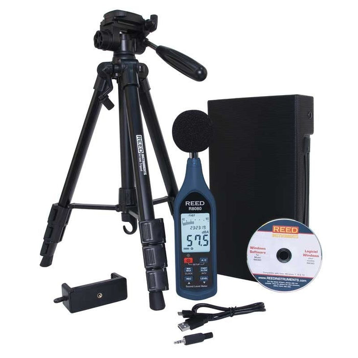 Weather Scientific REED R8080-KIT2 Data Logging Sound Meter with Tripod Kit Reed Instruments